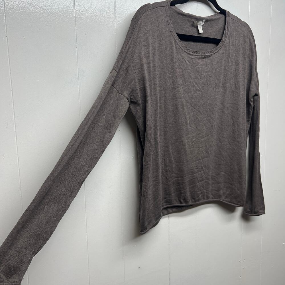 Garnet Hill Silk Cotton Women's Long Sleeve Sweater Sz Small Neutral Lightweight - Picture 5 of 10